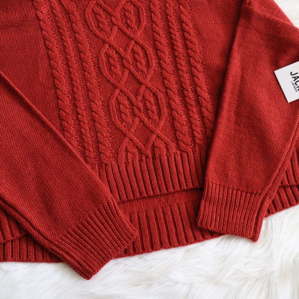 BB Dakota Burnt Orange Turtleneck Wool Sweater M - Picture 7 of 9